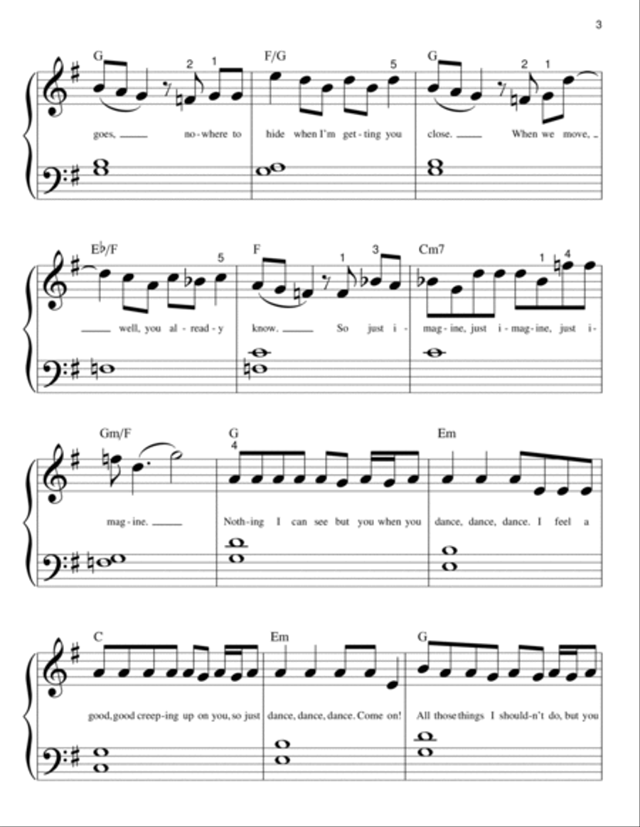 Can't Stop The Feeling Easy Piano scores gallery preview page 3