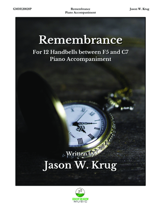 Book cover for Remembrance (piano accompaniment to 12 handbell version)
