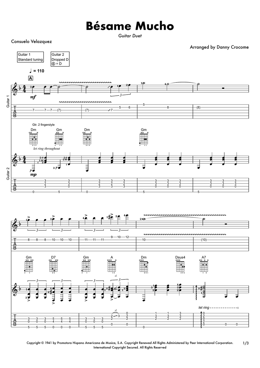 Bésame Mucho Bésame Mucho Acoustic Guitar scores gallery preview page 1