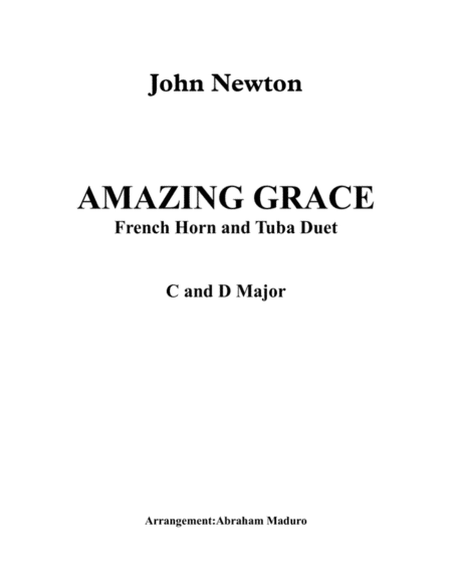 Amazing Grace French Horn and Tuba Duet-Two Tonalities Included image number null