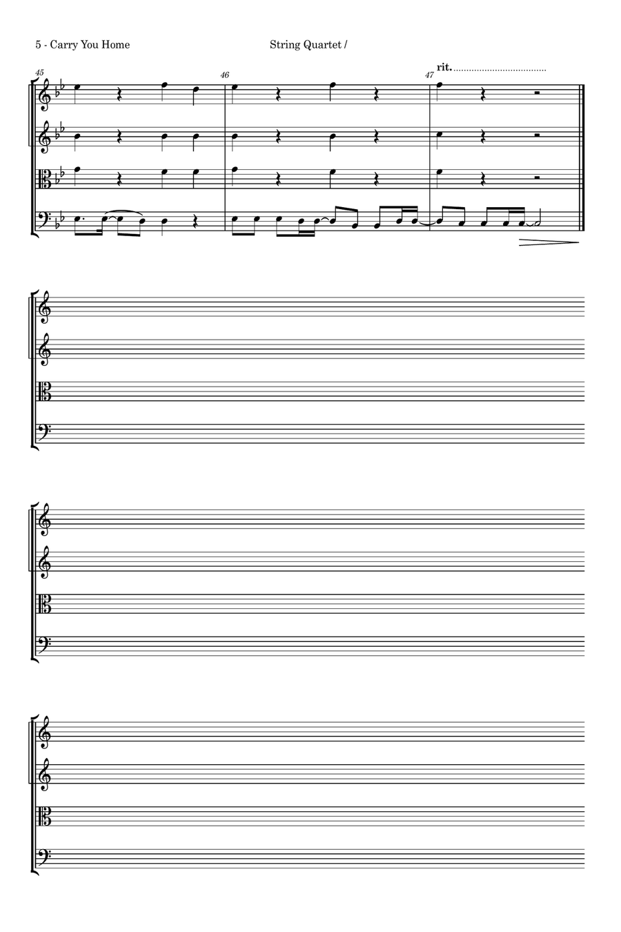 Carry You Home String Quartet scores gallery preview page 5