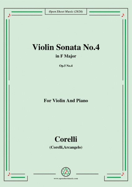Corelli-Violin Sonata No.4 in F Major,Op.5 No.4,for Vioin&Piano image number null