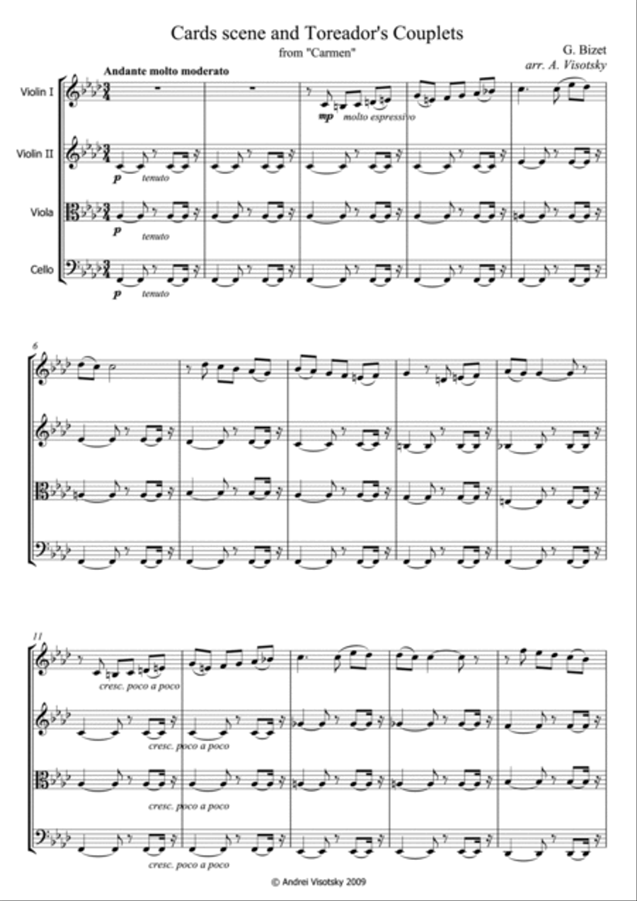 Carmen Suite Carmen Suite String Quartet scores gallery preview page 5
