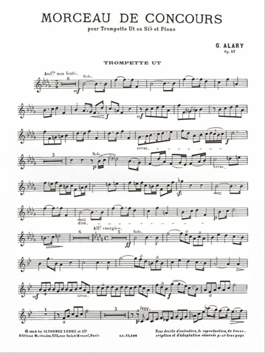 Morceau De Concours (trumpet & Piano) Trumpet Solo scores gallery preview page 2