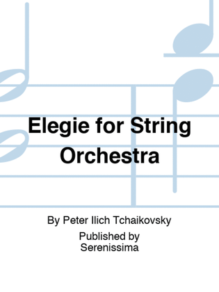 Book cover for Elegie for String Orchestra