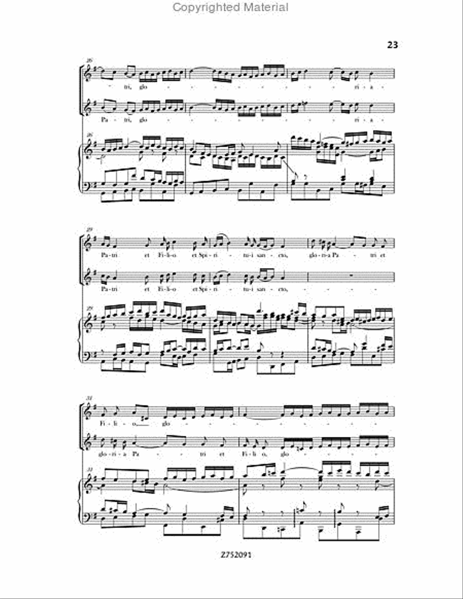Cantata No. 191: Gloria in Excelsis Deo, BWV 191 4-Part scores gallery preview page 23