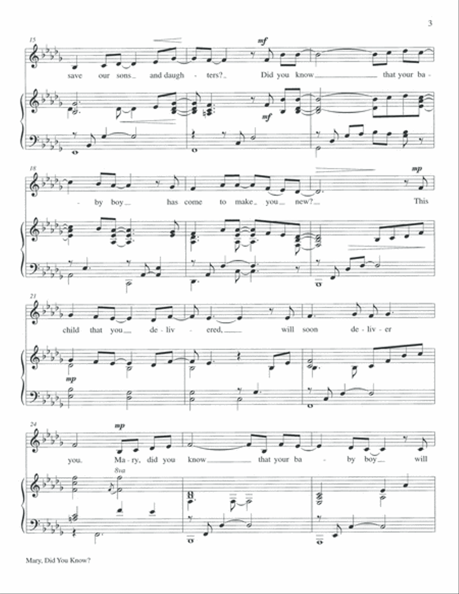 Mary, Did You Know? Solo 4-Part scores gallery preview page 4