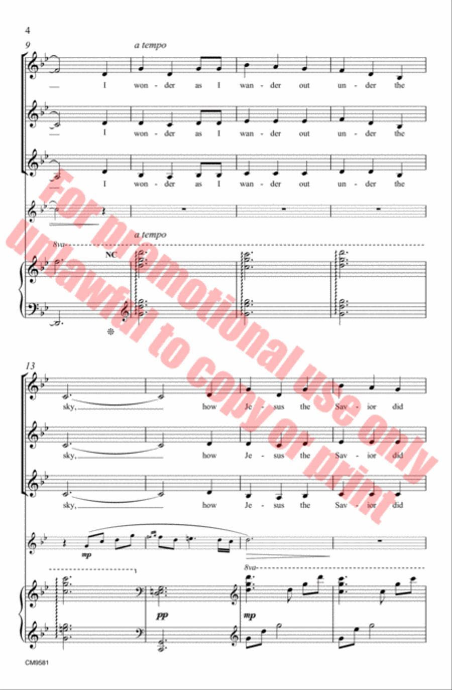 I Wonder As I Wander SSAA scores gallery preview page 5