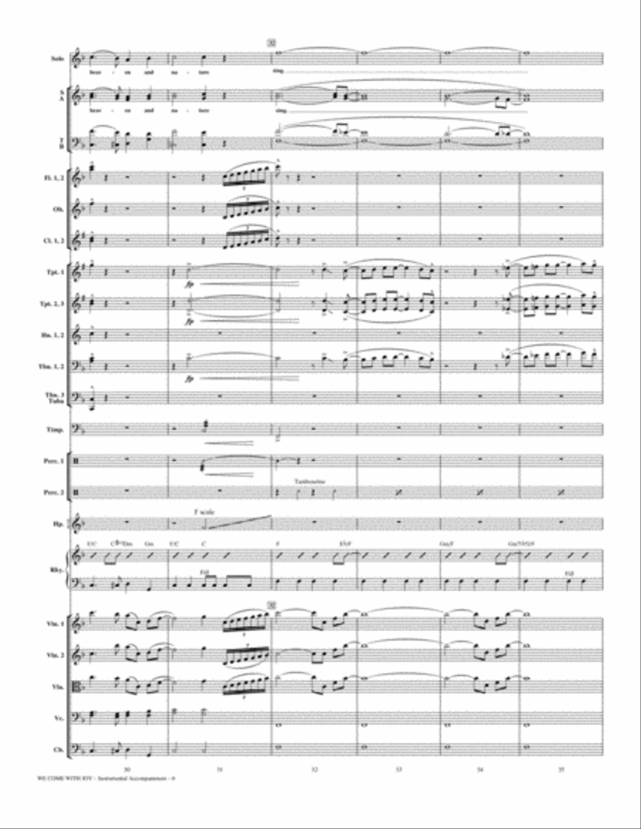 We Come With Joy Orchestration - Full Score Choir scores gallery preview page 6