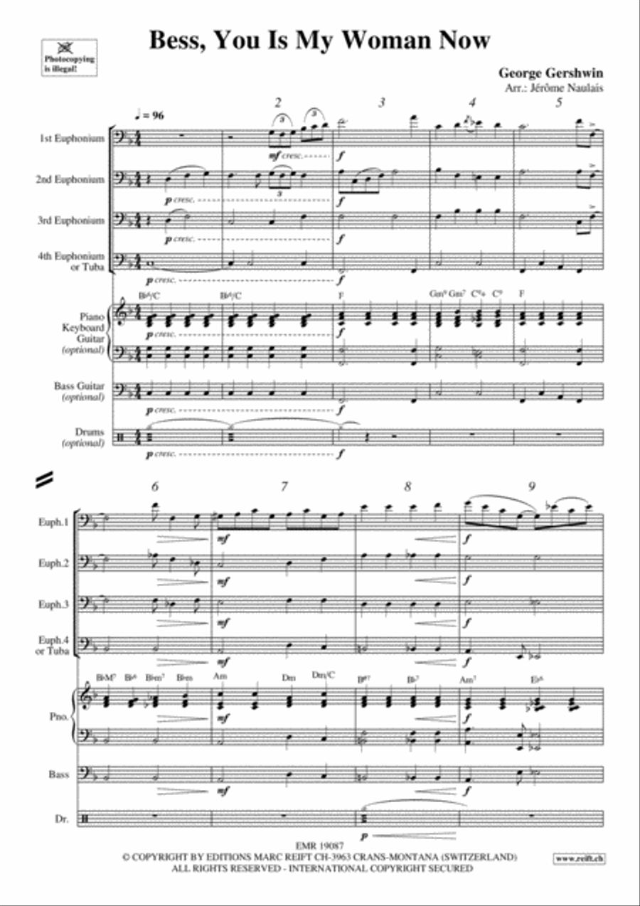 Bess, You Is My Woman Now Euphonium Quartet scores gallery preview page 3