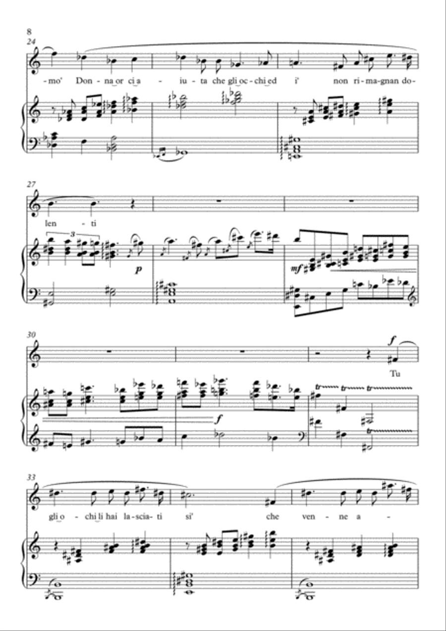 Perché non fuoro a me gli occhi dispenti - for tenor and piano Tenor Voice scores gallery preview page 3