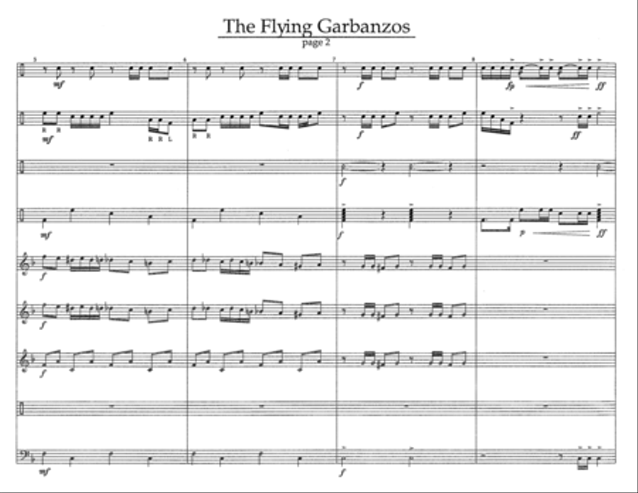 Flying Garbanzos, The w/Tutor Tracks Percussion Ensemble scores gallery preview page 4