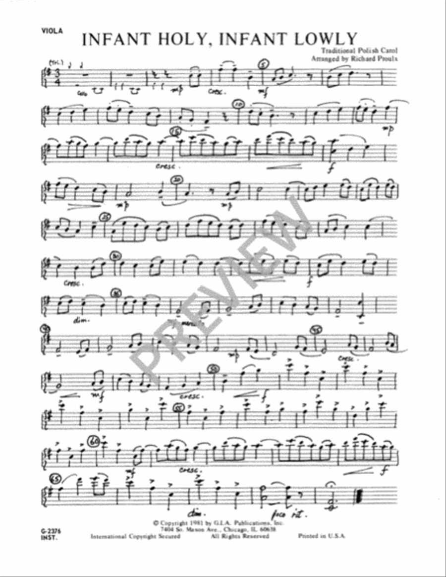 Infant Holy, Infant Lowly - Instrument edition Oboe scores gallery preview page 6