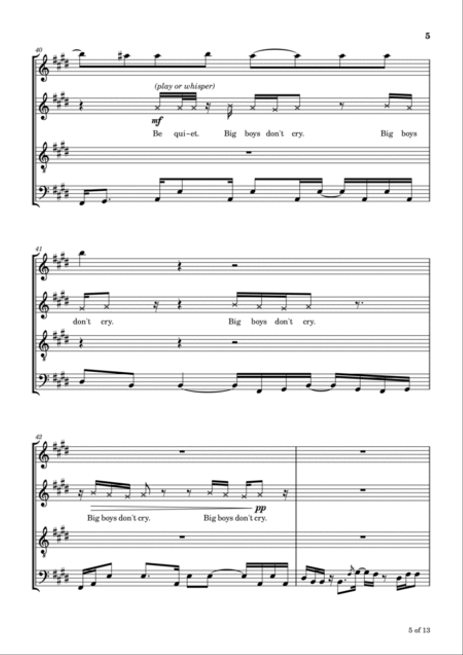 I'm Not In Love Woodwind Quartet scores gallery preview page 6