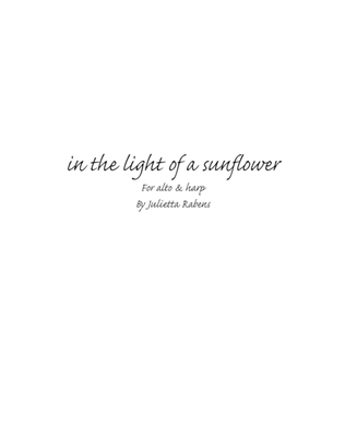 Book cover for In the Light of a Sunflower for alto and harp