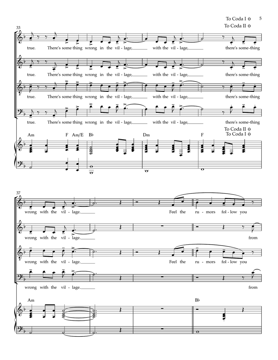 The Village 4-Part scores gallery preview page 5