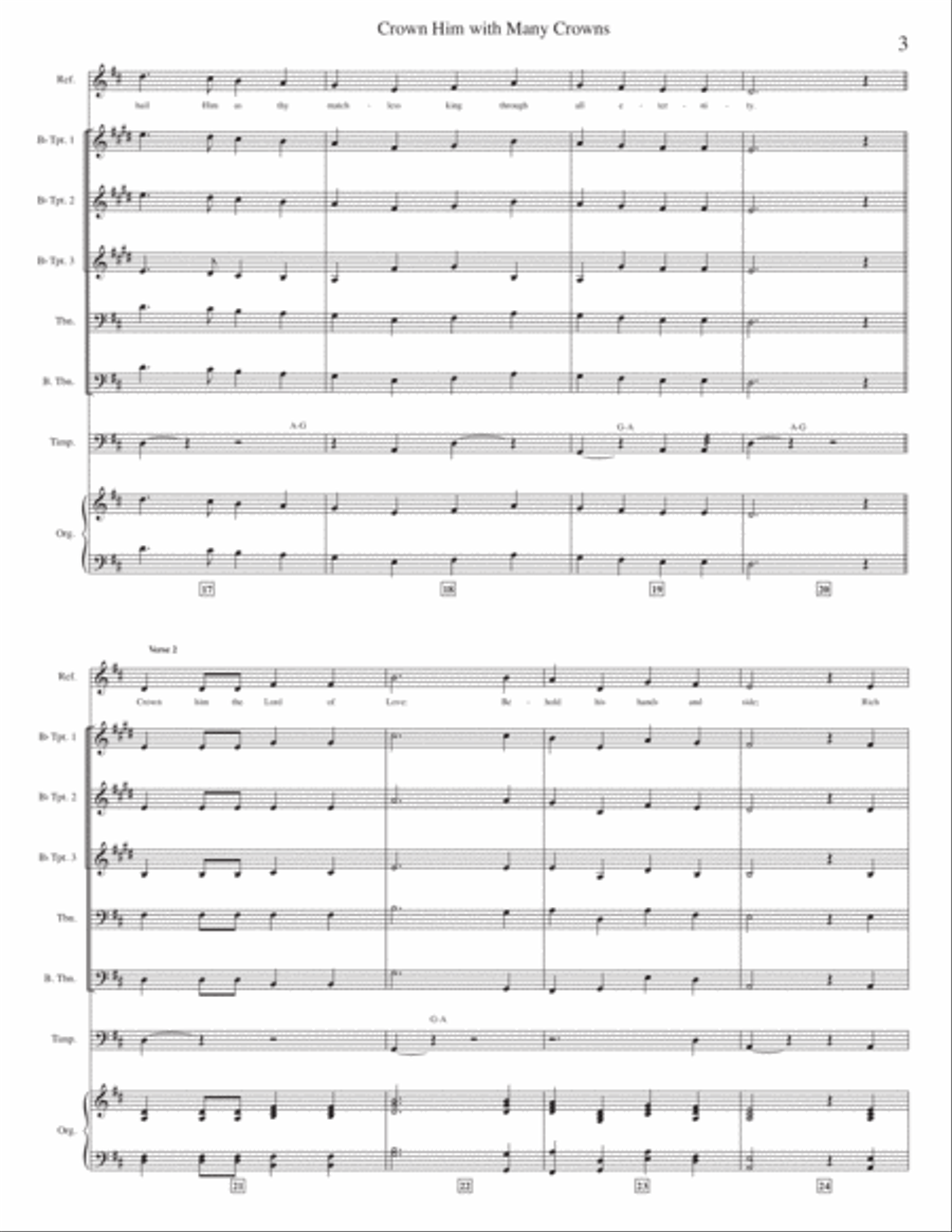 Crown Him with Many Crowns Small Ensemble scores gallery preview page 3