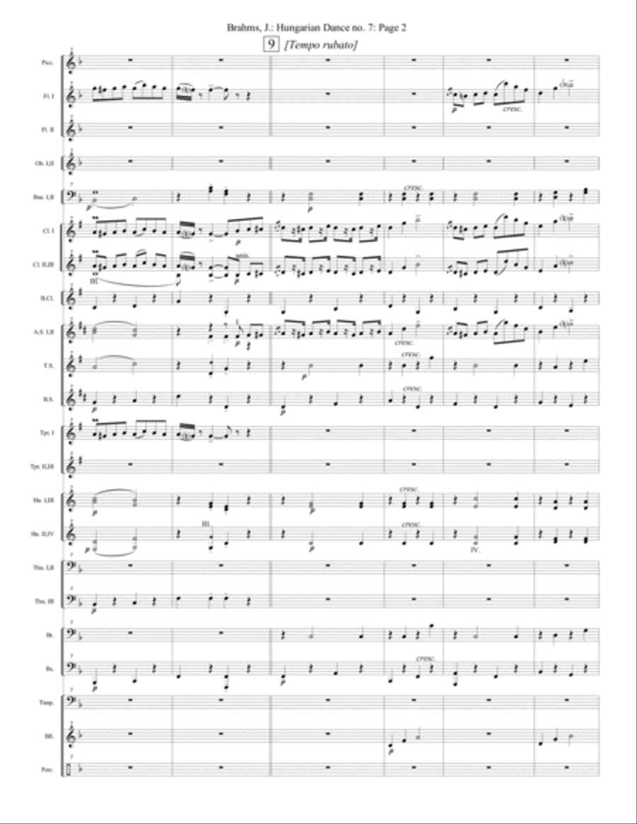 Hungarian Dance no. 7 - Extra Score (Band) Concert Band scores gallery preview page 2