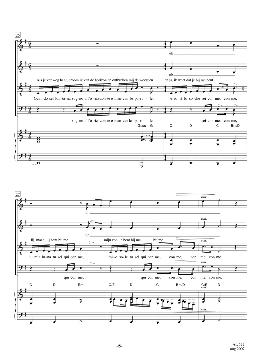 Con Te Partiro (Time To Say Goodbye) 4-Part scores gallery preview page 5