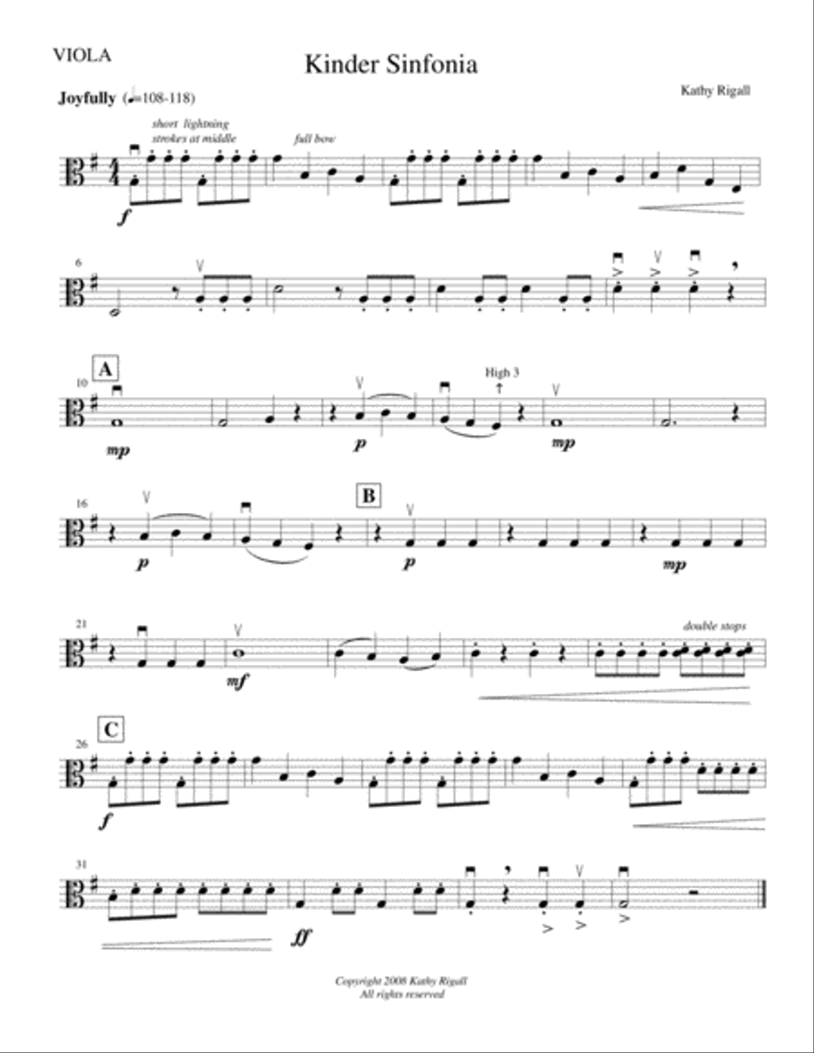 Kinder Sinfonia for String Orchestra String Orchestra scores gallery preview page 4
