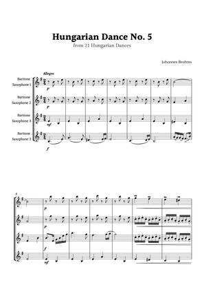Hungarian Dance No. 5 by Brahms for Baritone Sax Quartet