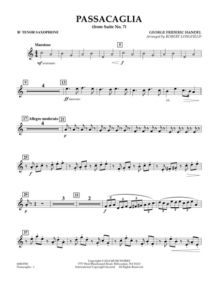 Passacaglia (from Suite No. 7) - Bb Tenor Saxophone