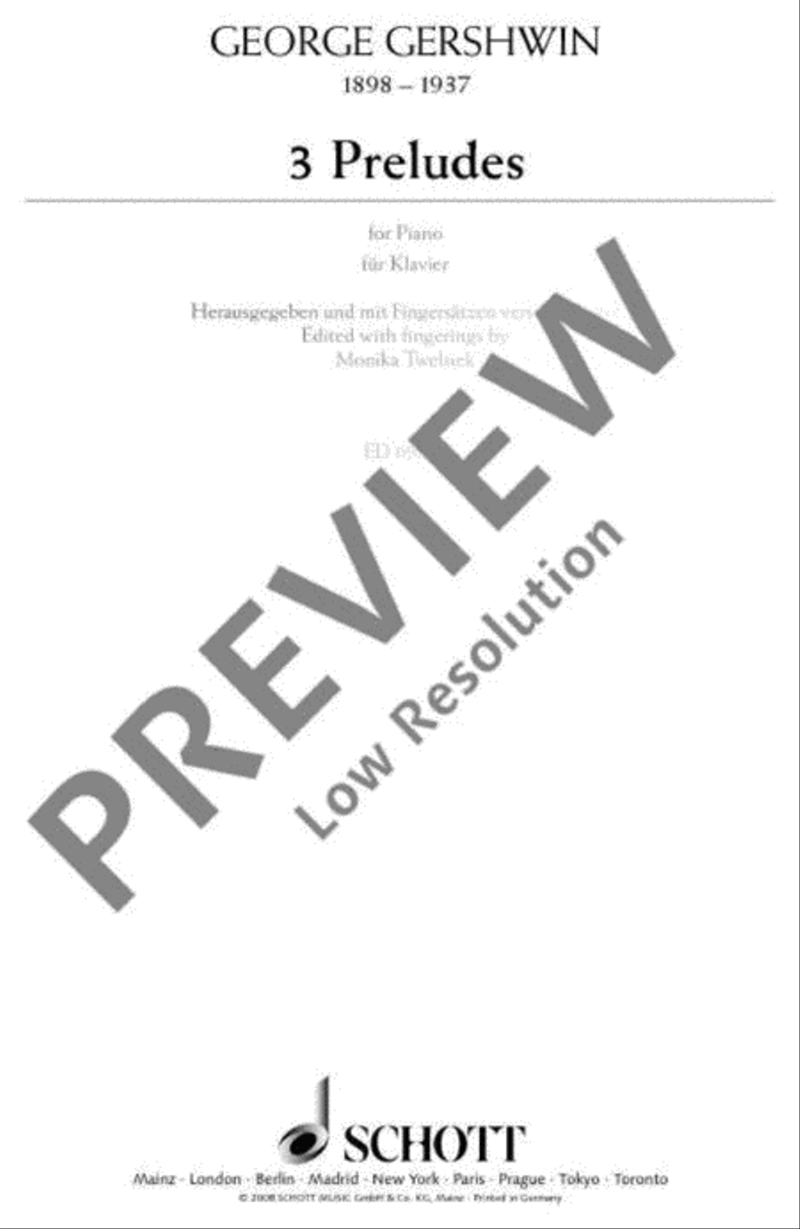 3 Preludes Piano Solo scores gallery preview page 2