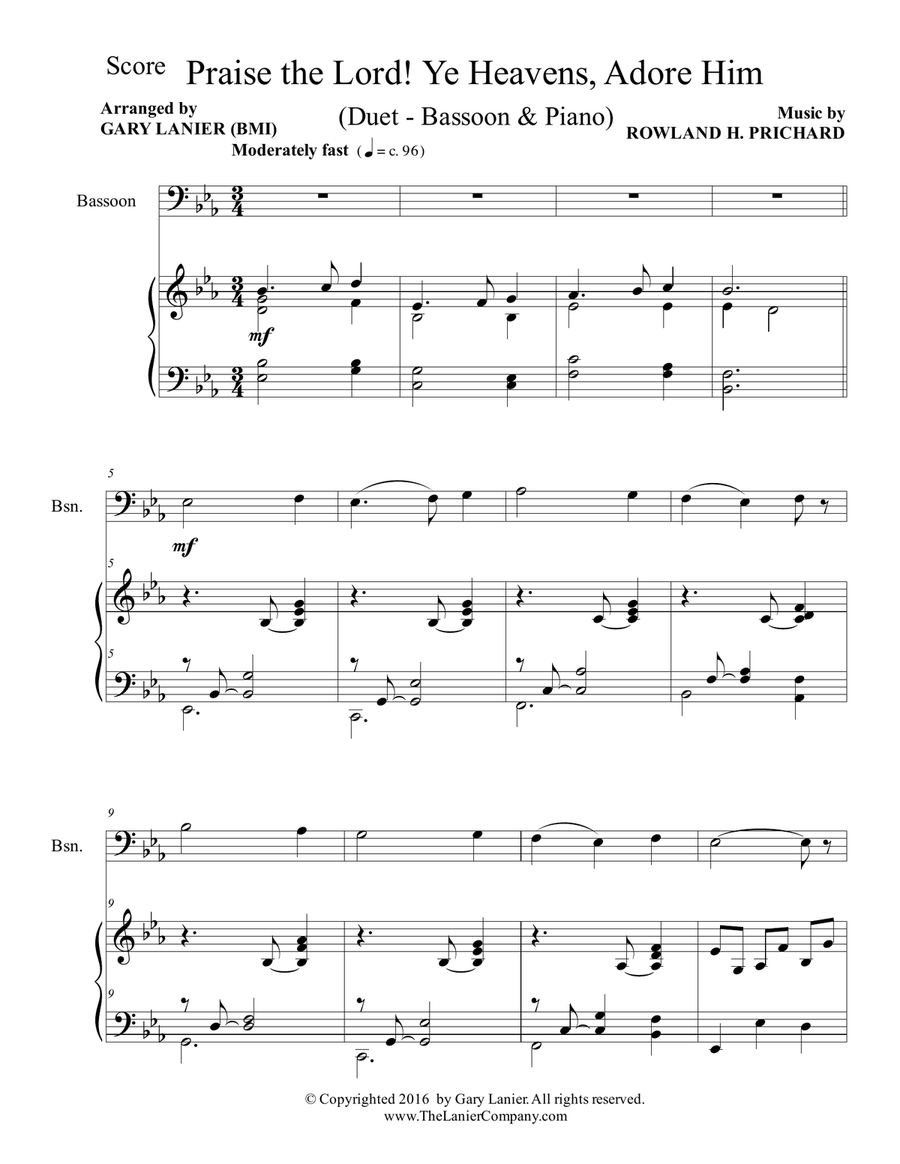 3 Hymns of Praise & Encouragement (Duets for Bassoon and Piano) Bassoon Solo scores gallery preview page 2