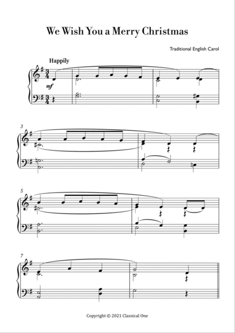 Traditional - We Wish You a Merry Christmas(Easy Piano) Easy Piano scores gallery preview page 2