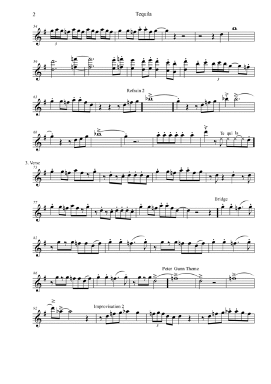 Tequila Tenor Saxophone scores gallery preview page 2