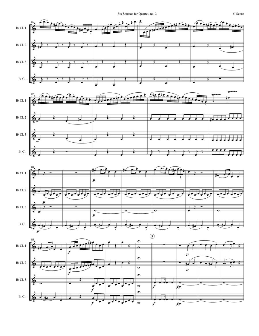 Rossini Quartet set for Clarinets Clarinet Quartet scores gallery preview page 6