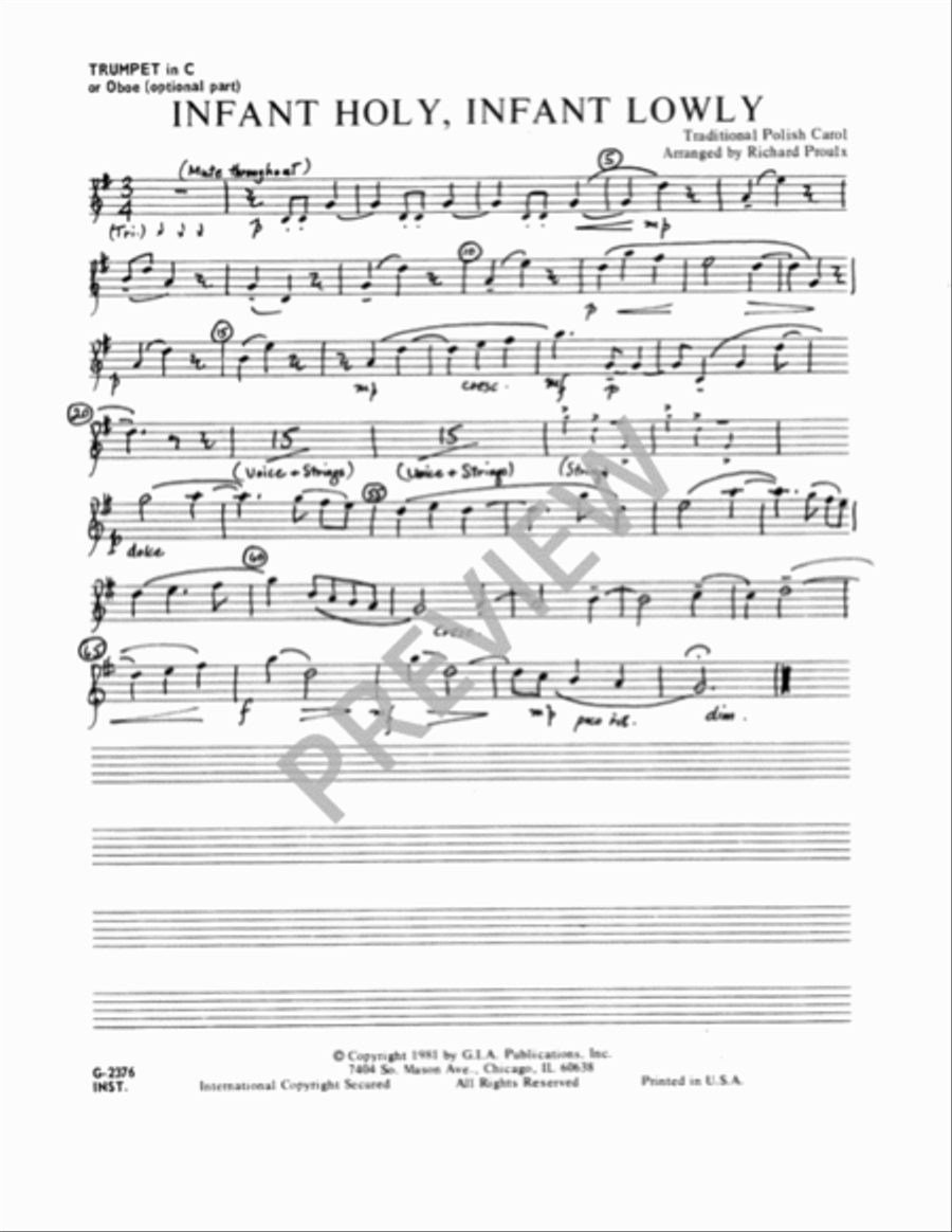 Infant Holy, Infant Lowly - Instrument edition Oboe scores gallery preview page 2