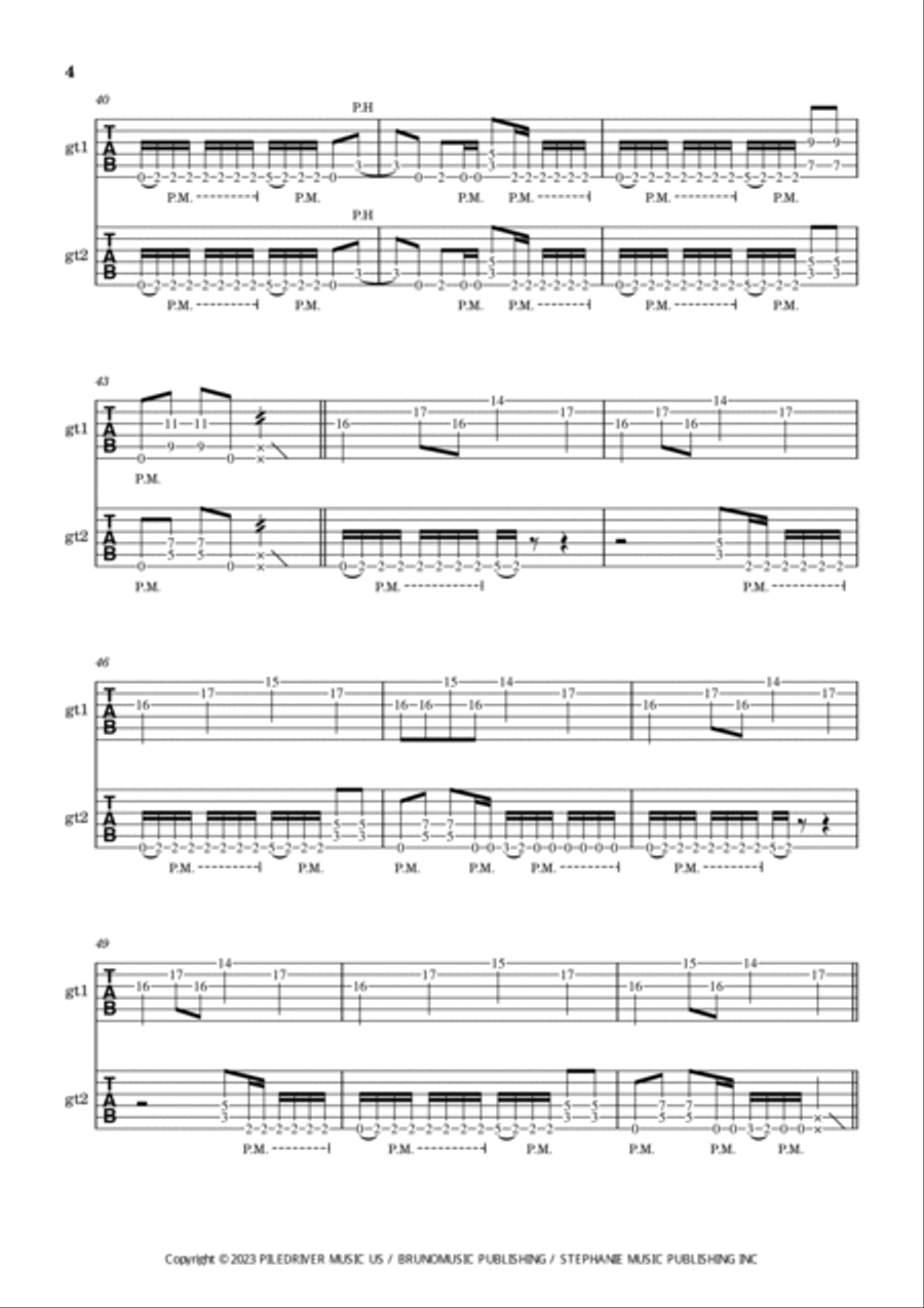 This Fire Burns Guitar Tablature scores gallery preview page 4