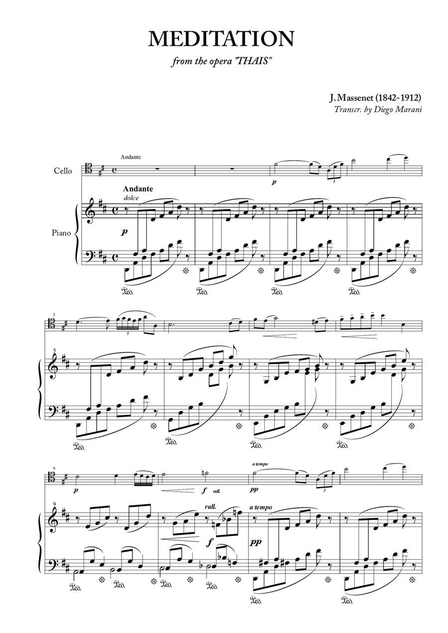 Meditation from "Thais" for Cello and Piano image number null