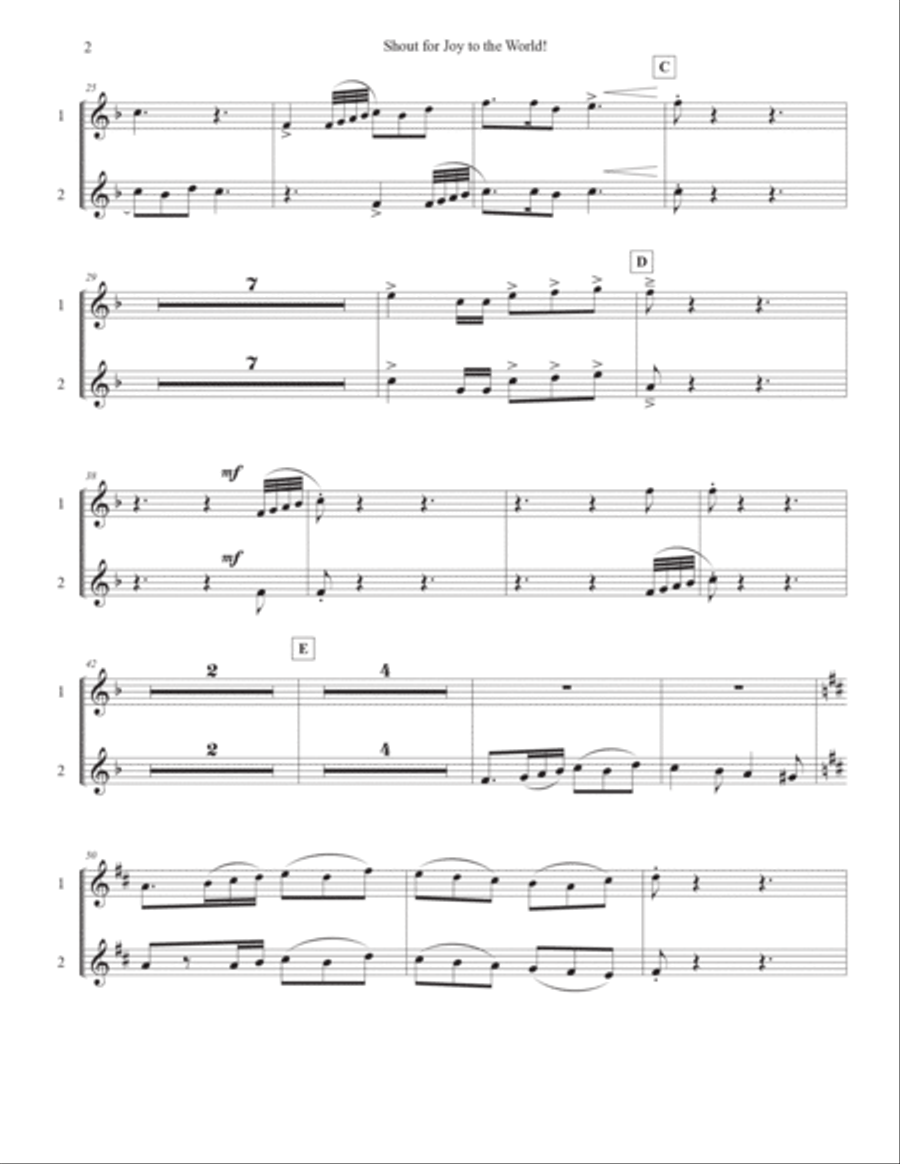 Shout for Joy to the World (Downloadable Brass Parts) Choir scores gallery preview page 2
