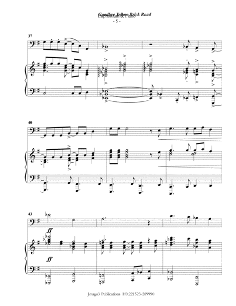 Goodbye Yellow Brick Road Euphonium scores gallery preview page 5