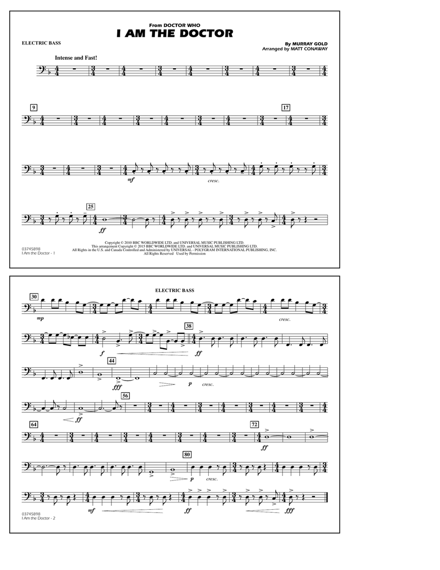 I Am the Doctor (from Doctor Who) - Electric Bass