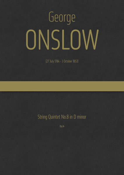 Onslow - String Quintet No.8 in D minor, Op.24 image number null
