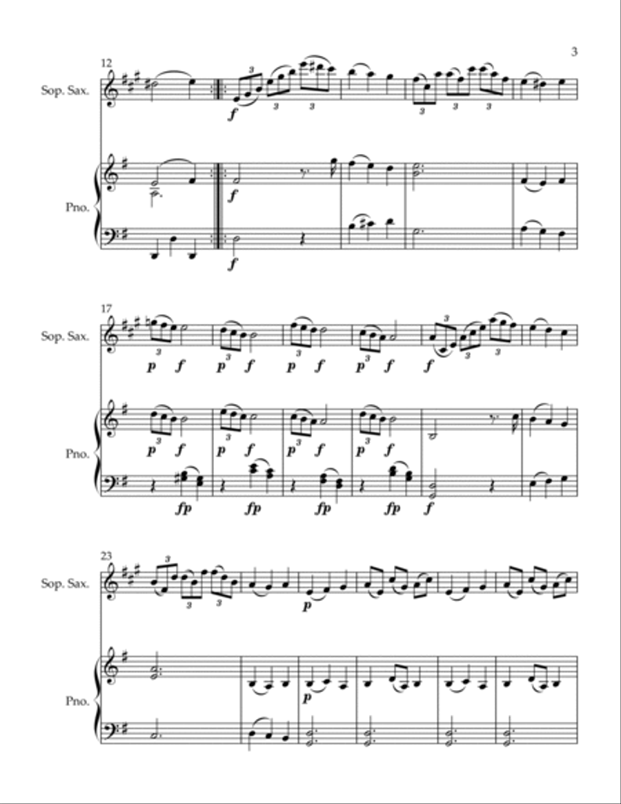 Menuet and Trio Menuet and Trio Soprano Saxophone scores gallery preview page 3