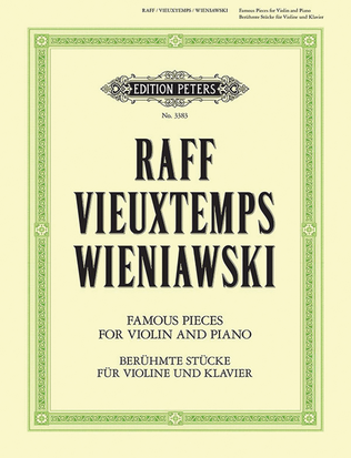 Book cover for 3 Romantic Pieces for Violin and Piano by Raff, Vieuxtemps and Wieniawski
