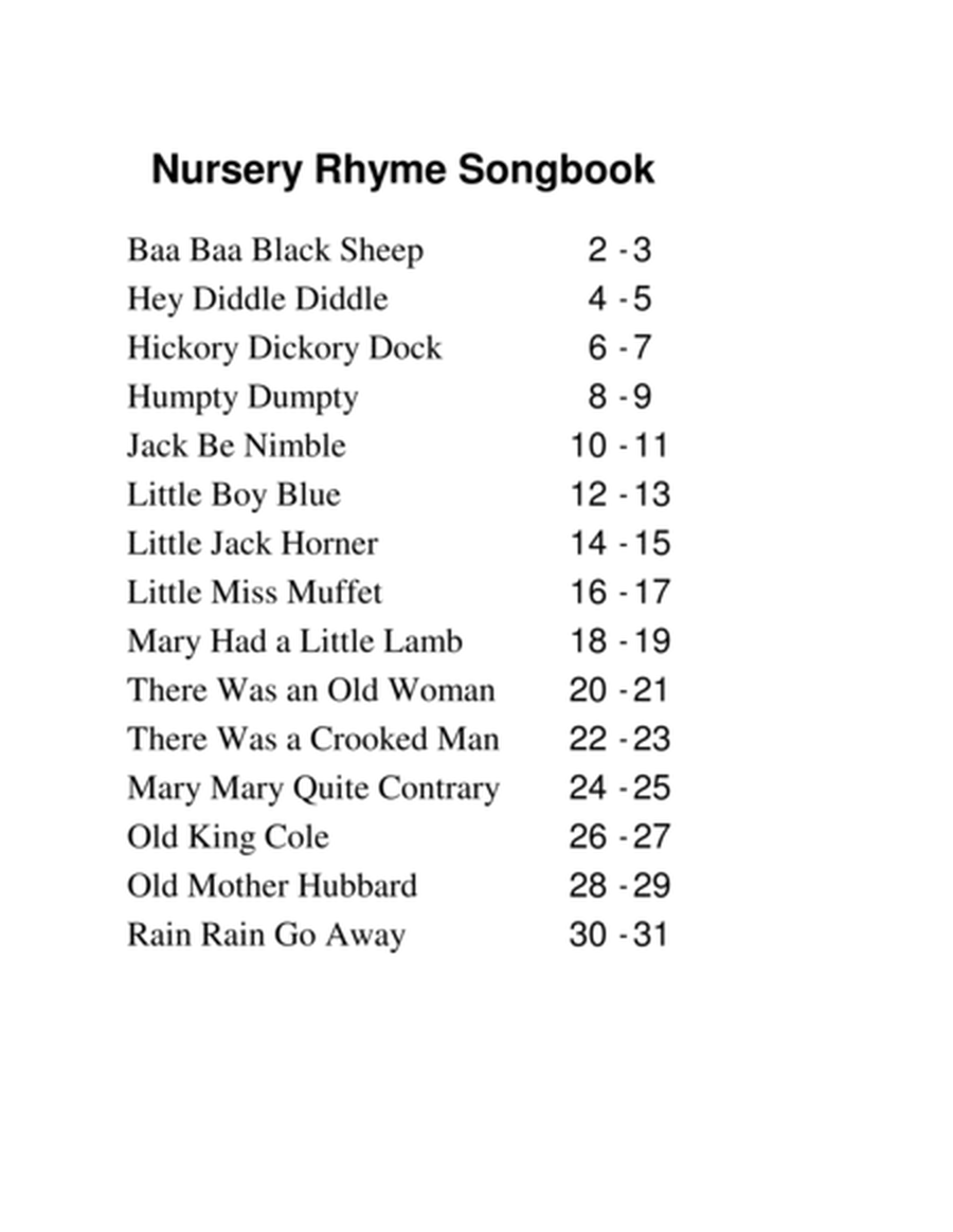 Nursery Rhymes Songbook image number null