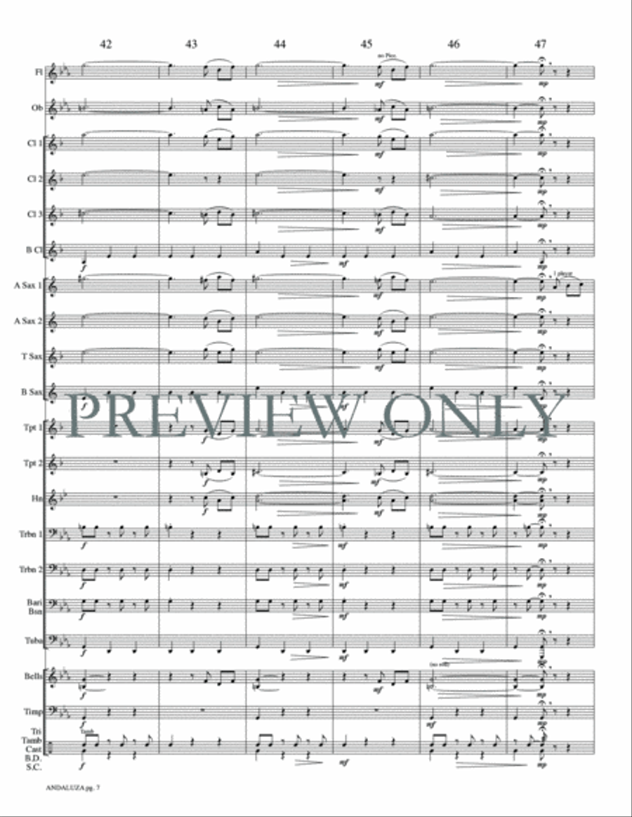 Andaluza -- Spanish Dance No. 5 Concert Band scores gallery preview page 10