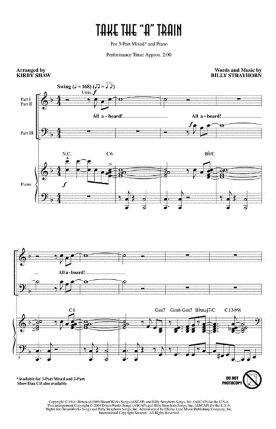 Take the “A” Train Take the “A” Train 3-Part scores gallery preview page 2