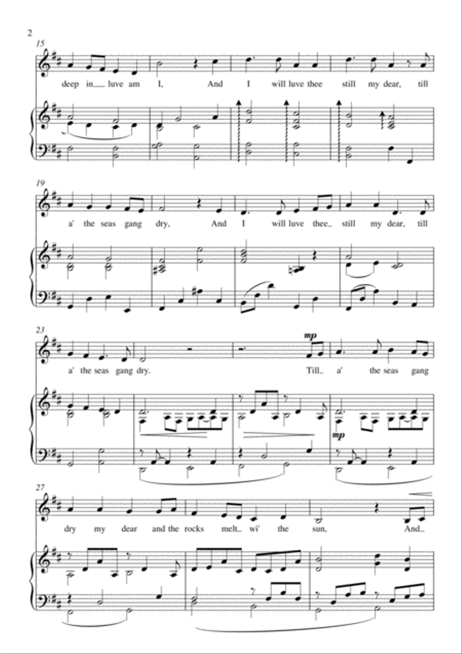My Love is Like a Red Red Rose-Low Voice Low Voice scores gallery preview page 2