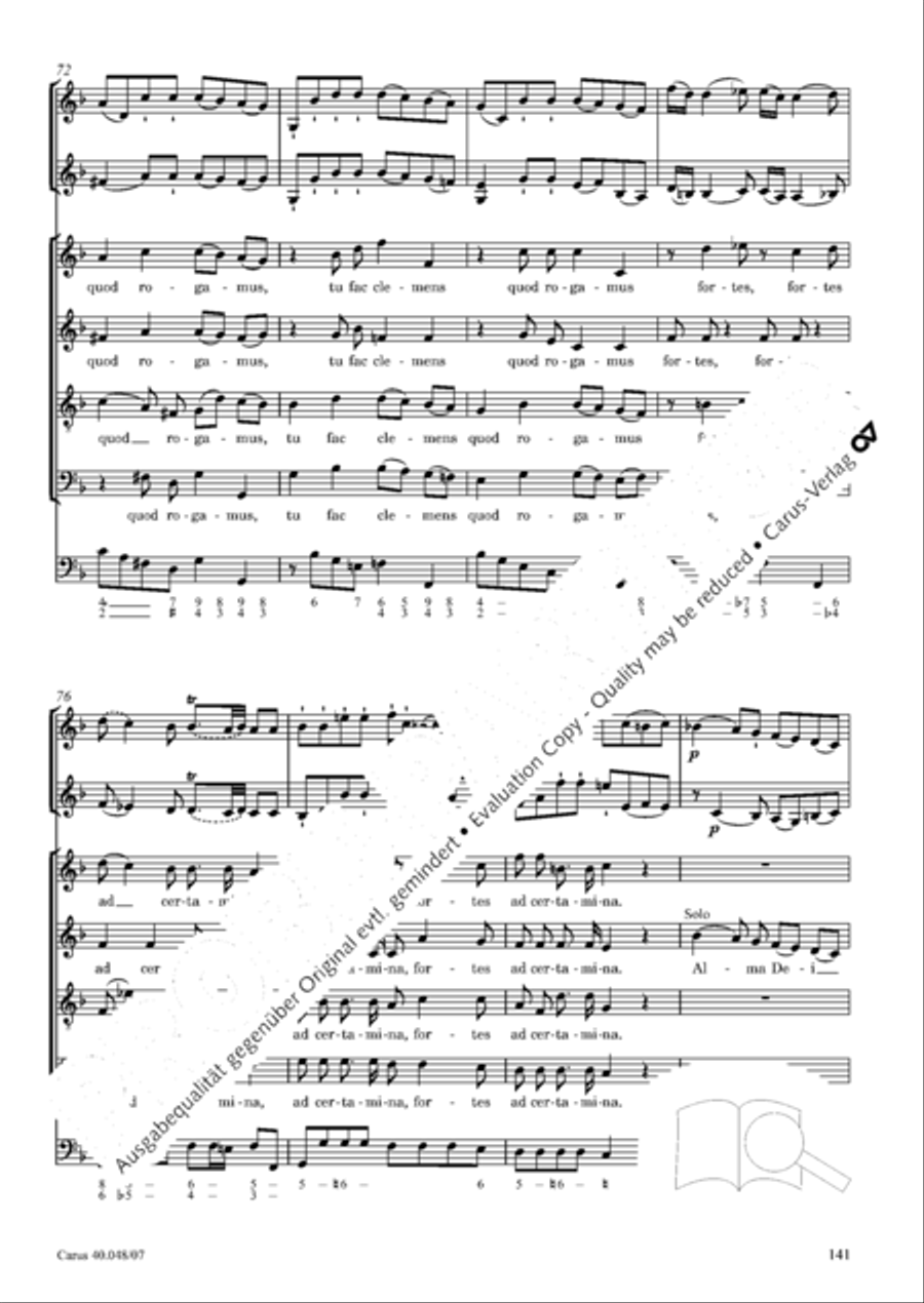 Regina coeli in B-Flat Major, K. 127 4-Part scores gallery preview page 142