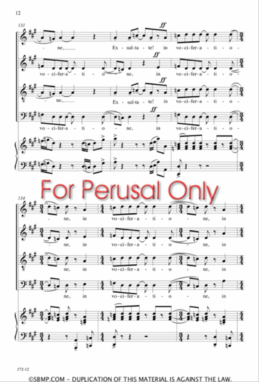 Exsultate Justi in Domino 4-Part scores gallery preview page 12