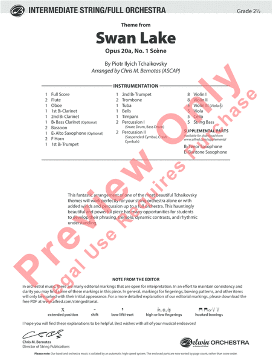 Swan Lake Full Orchestra scores gallery preview page 2