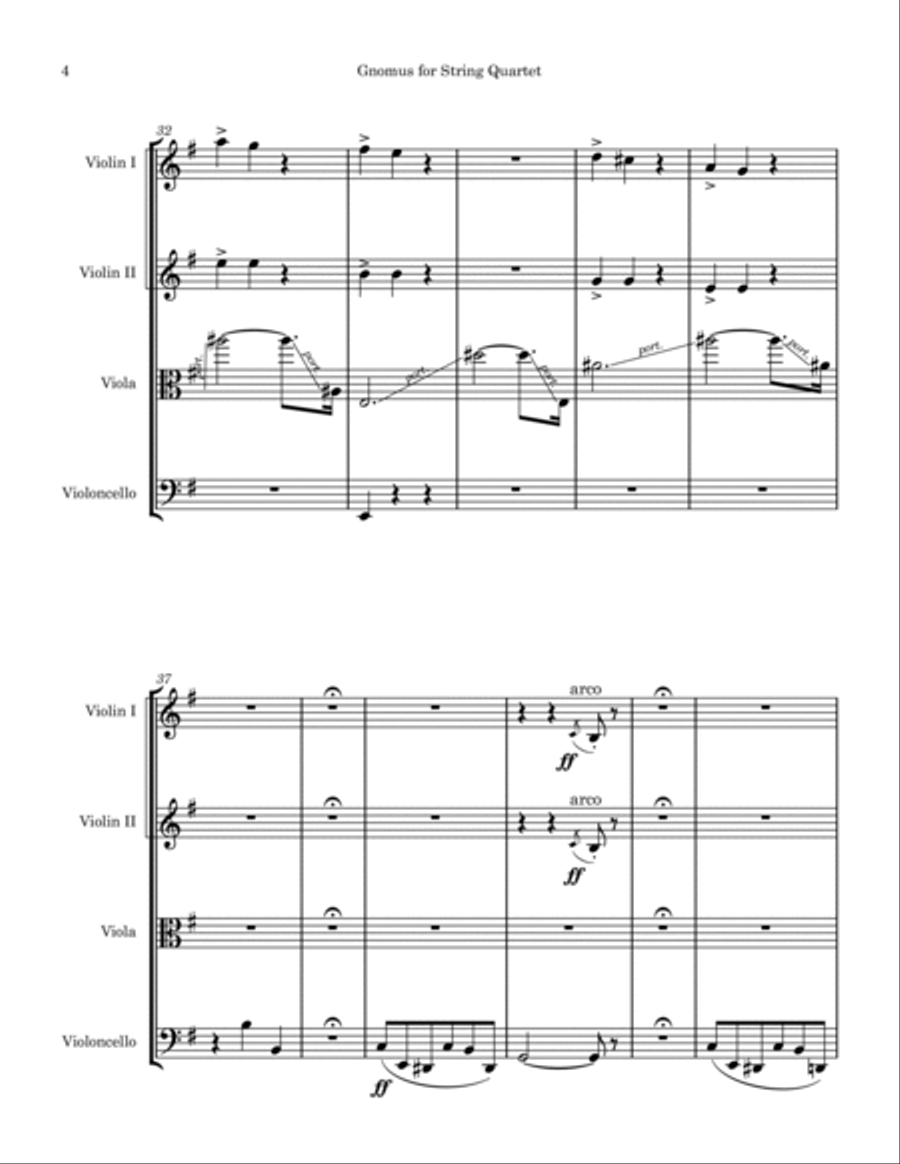 Gnomus from Pictures at an Exhibition - String Quartet String Quartet scores gallery preview page 4