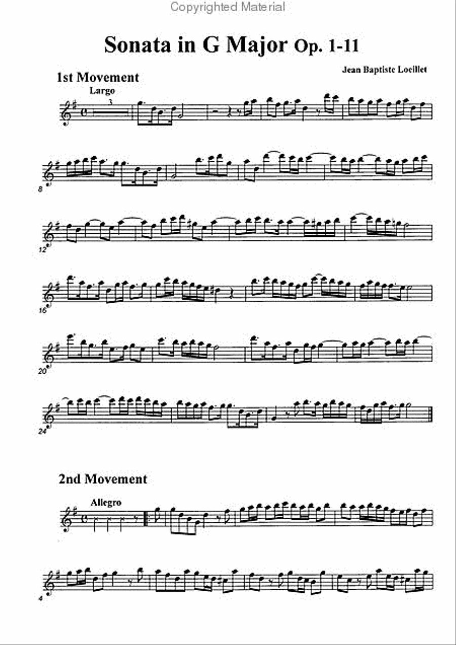 Sonata in G Major, Op. 1-11 Alto Recorder scores gallery preview page 2