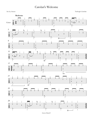Book cover for Carolan's Welcome Guitar Tab Celtic Music Traditional